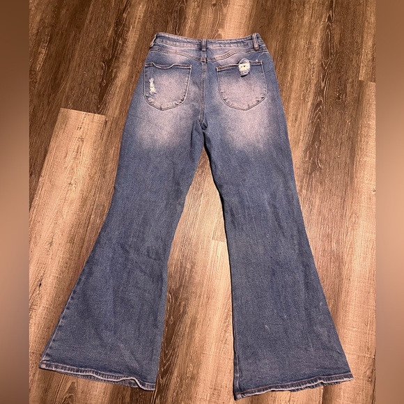 Rue21 Light Blue Distressed wide leg Flare Jeans - Picture 2 of 3